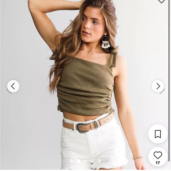 NEW Free People Women's Boulevard Washed Rib Crop Top in Oregano - size S - Picture 3 of 11